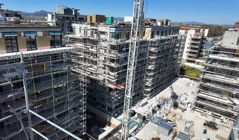 Waterside Residence lakópark Budapest, Marina-part. Az építkezés állása