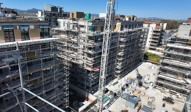 Waterside Residence lakópark Budapest, Marina-part. Az építkezés állása